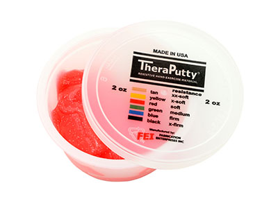 Матеріал для вправ з блиском Cando Glitter Theraputty червоний, з блиском, light, 56,7 грам