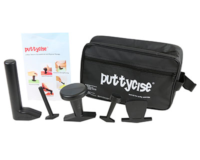 Інструмент Puttycise Theraputty - набір з 5 інструментів (ручка, кілок, поворот ключа та ковпачка, L-подібна планка), з сумкою