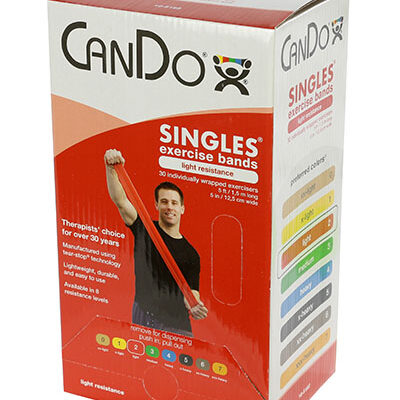 Ремінець CanDo Low Powder Exercise Band – в коробці,  довжиною    9,3 м - червоний - light