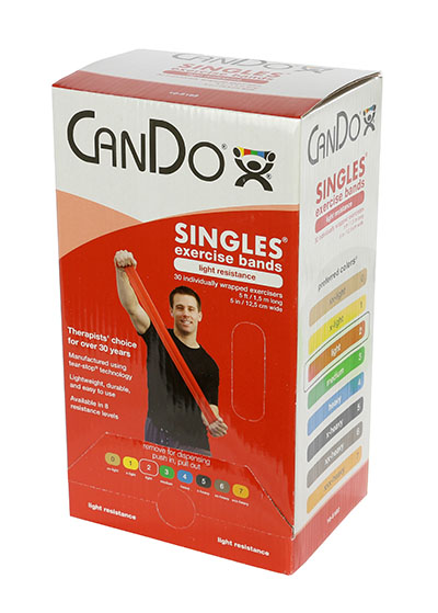 Ремінець CanDo Low Powder Exercise Band – в коробці,  довжиною    9,3 м - червоний - light
