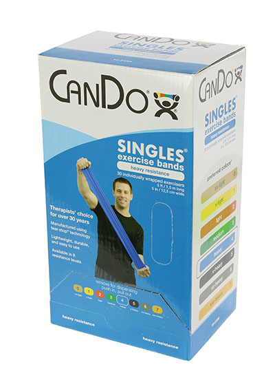 Ремінець CanDo Low Powder Exercise Band -  в коробці, довжиною     9,3 м - синій – heavy