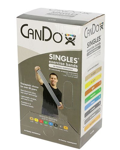 Ремінець CanDo Low Powder Exercise Band – в коробці, довжиною     9,3 м - срібло - xx-heavy