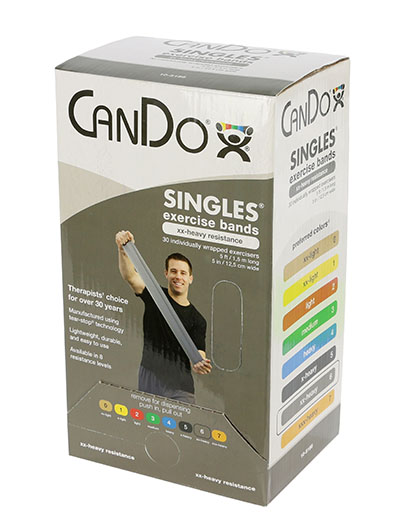 Ремінець CanDo Low Powder Exercise Band – в коробці, довжиною     9,3 м - срібло - xx-heavy