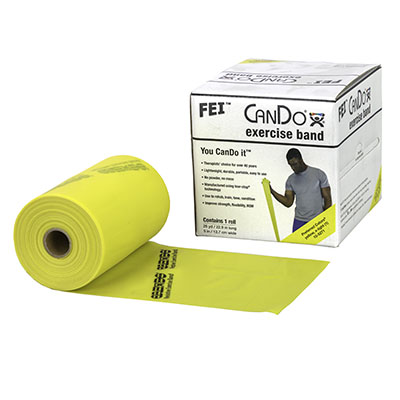 Ремінець CanDo Low Powder Exercise Band - рулон  22,6 м - жовтий - x-light