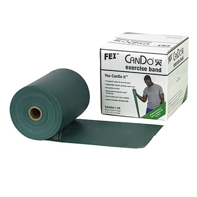 Ремінець CanDo Low Powder Exercise Band - рулон  22,6 м - зелений - medium