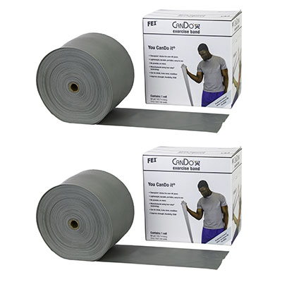 Ремінець CanDo Low Powder Exercise Band - Twin-Pak - 91 м (2 рулони по 45,7 м) - срібний - xx-heavy