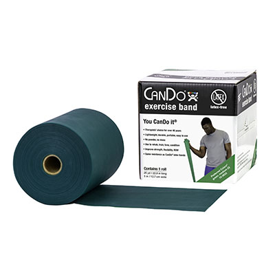 Тренажерний ремінець CanDo Latex Free Exercise Band - рулон 22,9 м - зелений - medium