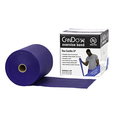 Тренажерний ремінець CanDo Latex Free Exercise Band - рулон 22,9 м - синій - heavy