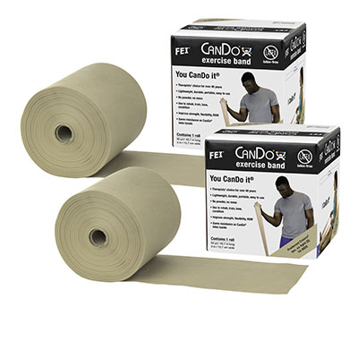 Тренажерний ремінець CanDo Latex Free Exercise Band – 91,4 м          (2 рулони по 45,7 м) - світлий- xx-light