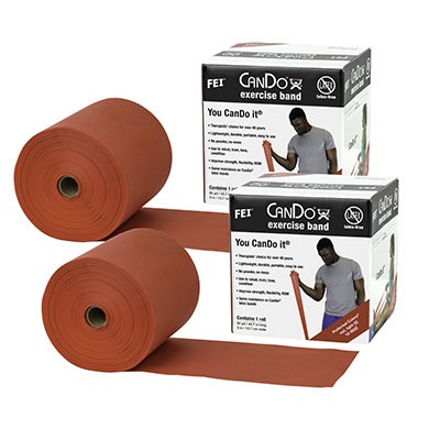 Ремінець без латексу CanDo Latex Free Exercise Band – 91,4 м           (2 рулони по 45,7 м) - червоний - light