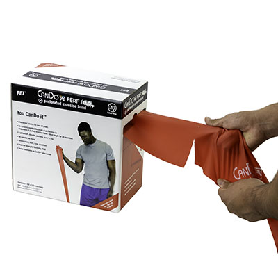Ремінець без латексу CanDo Latex Free Exercise Band - 91,4 м - червоний - light - Зображення 2