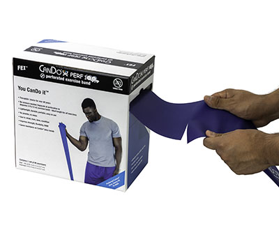 Ремінець без латексу CanDo Latex Free Exercise Band - 91,4 м - блакитний - heavy - Зображення 2