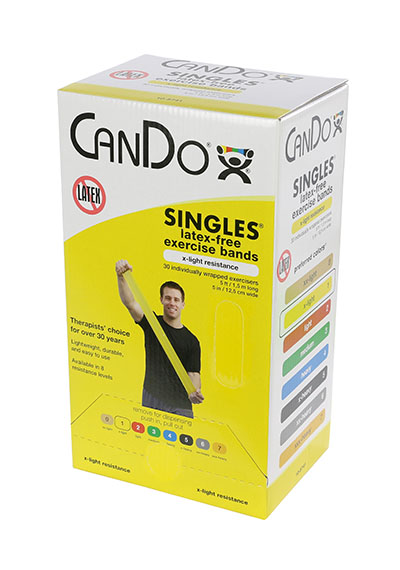 Ремінець без латексу CanDo Latex Free Exercise Band - коробка 9,3 м - жовтий - x-light