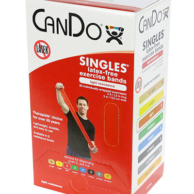 Ремінець без латексу CanDo Latex Free Exercise Band - коробка  9,3 м- червоний - light