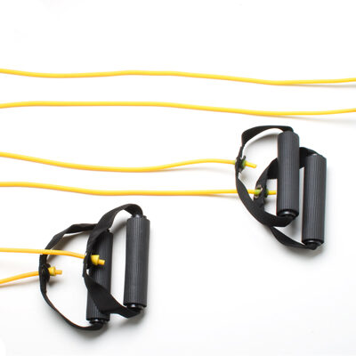 Тренажер CanDo Tubing with Handles Exerciser - набір для всього тіла з 3 предметів (45,5 см, 91 см, 122 см), жовтий, x-light