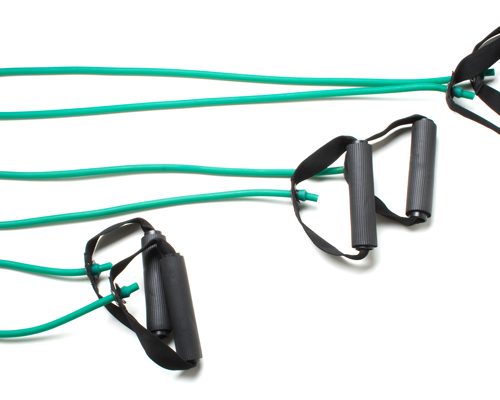 Тренажер CanDo Tubing with Handles Exerciser - набір для всього тіла з 3 предметів (45,5 см, 91 см, 122 см), зелений, medium