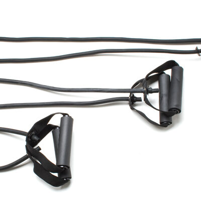 Тренажер CanDo Tubing with Handles Exerciser - набір для всього тіла з 3 предметів (45,5 см, 91 см, 122 см), чорний, x-heavy