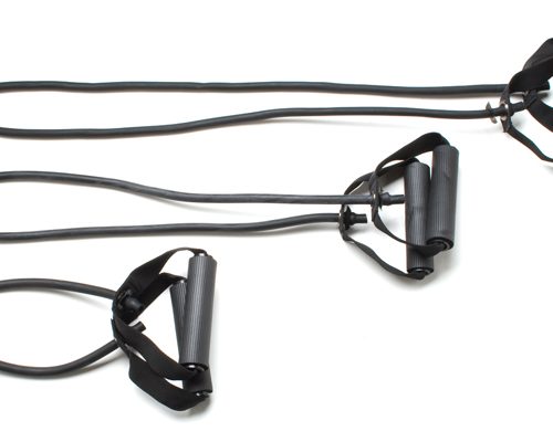 Тренажер CanDo Tubing with Handles Exerciser - набір для всього тіла з 3 предметів (45,5 см, 91 см, 122 см), чорний, x-heavy