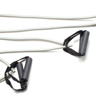 Тренажер CanDo Tubing with Handles Exerciser - набір для всього тіла з 3 предметів (45,5 см, 91 см, 122 см), сріблястий, xx-heavy