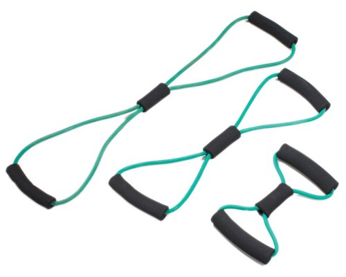 CanDo Tubing BowTie Exerciser - набір з 3 предметів (45,5 см, 91 см, 122 см), зелений