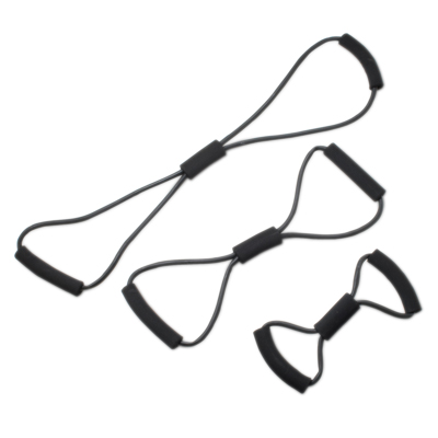CanDo Tubing BowTie Exerciser - набір з 3 предметів (45,5 см, 91 см, 122 см), чорний