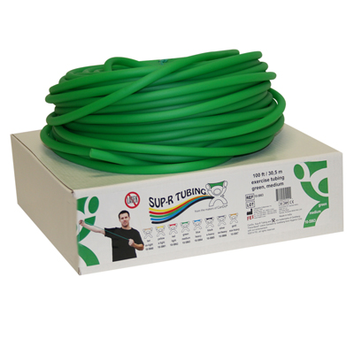 Тренажерна трубка Sup-R Tubing –без латексу – 30,5 м, дозаторний рулон – зелений – medium