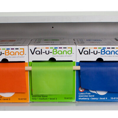 Еспандер для реабілітації Val-u-Band, рулон диспенсера, 45,7 м, набір із 5 предметів, підставка для диспенсера в комплекті, без латексу