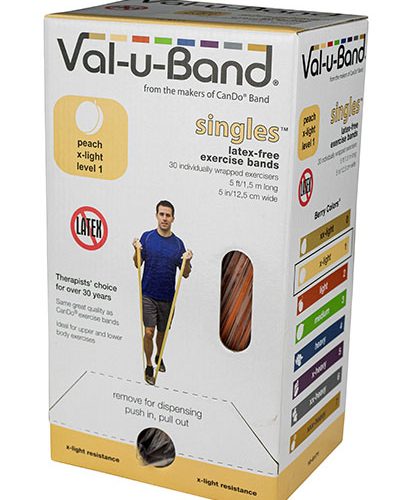 Стрічки опору Val-u-Band, попередньо вирізана стрічка, 1,5 м, персик, рівень 1/7, коробка 30 штук, без латексу