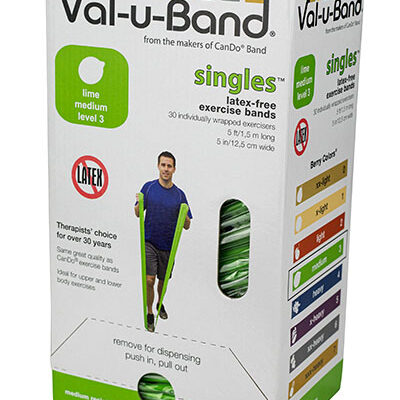 Еспандер для реабілітації Val-u-Band, попередньо вирізаний, 1,5 м, лайм, рівень 3/7, коробка 30 штук, без латексу