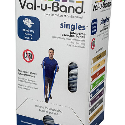 Еспандер для реабілітації Val-u-Band, попередньо вирізаний, 1,5 м, чорниця, рівень 4/7, коробка 30 штук, без латексу