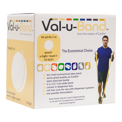 Стрічки опору Val-u-Band, рулон диспенсера, 45,7 м, персик, рівень 1/7, містить латекс