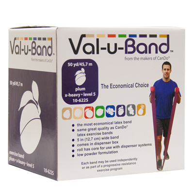 Стрічки опору Val-u-Band, рулон диспенсера, 45,7 м, слива, рівень 5/7, містить латекс