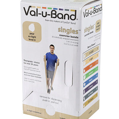 Еспандер для реабілітації Val-u-Band, попередньо вирізаний, 1,5 м, груша, рівень 0/7, коробка 30 штук, містить латекс