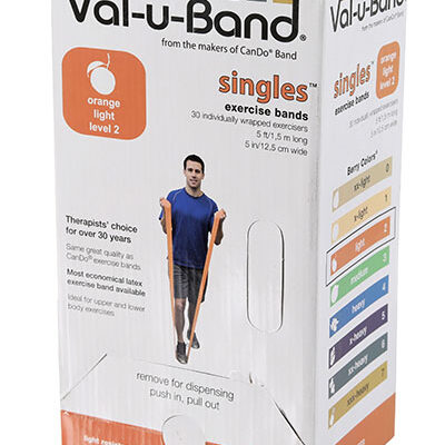 Еспандер для реабілітації Val-u-Band, попередньо вирізаний, 1,5 м, помаранч, рівень 2/7, коробка 30 штук, містить латекс