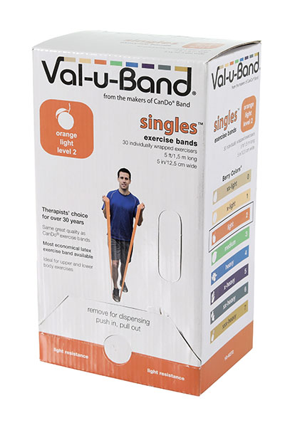 Смуги опору Val-u-Band, попередньо вирізана стрічка, 1,5 м, помаранч, рівень 2/7, коробка 30 штук, містить латекс