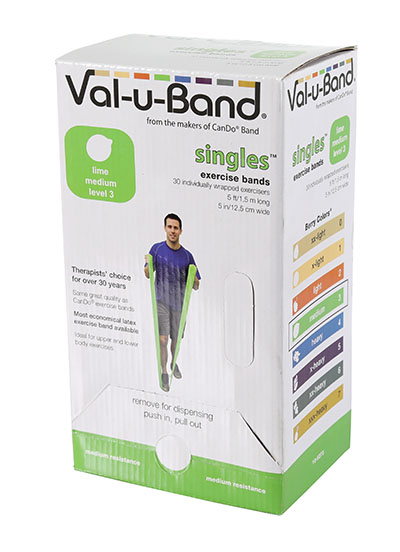 Смуги опору Val-u-Band, попередньо вирізана стрічка, 1,5 м, лайм, рівень 3/7, коробка 30 штук, містить латекс