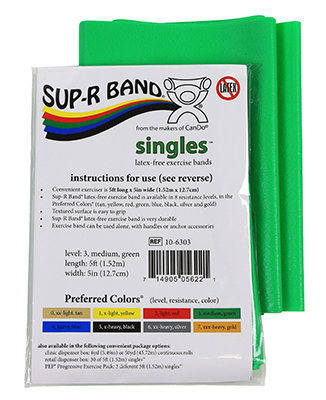 Ремінець Sup-R Band Latex Free Exercise Band - 1,5 м, зелений - medium