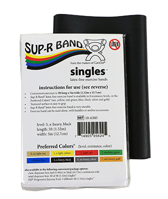 Ремінець Sup-R Band Latex Free Exercise Band - 1,5 м, чорний - x-heavy