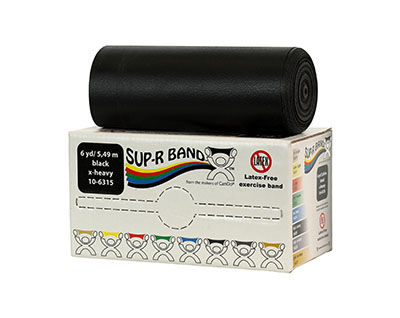 Ремінець Sup-R Band Latex Free Exercise Band - рулон 5,5 м - чорний - x-heavy