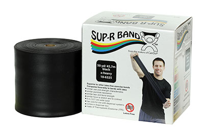 Ремінець Sup-R Band Latex Free Exercise Band - рулон 45,7 м - чорний - x-heavy
