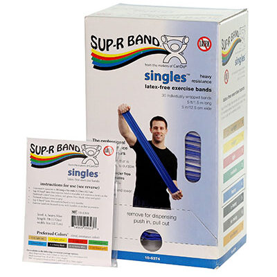 Еспандер Sup-R Band, без латексу, 1,5 м, одинарні, диспенсер на 30 штук, - синій - heavy
