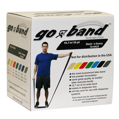 Тренажерний ремінець Go-Band Low Powder Exercise Band - рулон 45,7 м - чорний - x-heavy