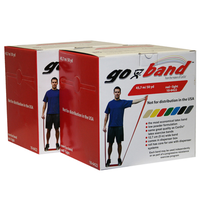 Тренажерний ремінець Go-Band Latex Free Exercise Band - Twin-Pak - 91,4 м (2 рулони по 45,7 м - червоний - light