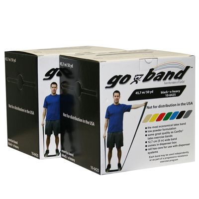Тренажерний ремінець Go-Band Latex Free Exercise Band - Twin-Pak - 91,4 м (2 рулони по 45,7 м - чорний - x-heavy