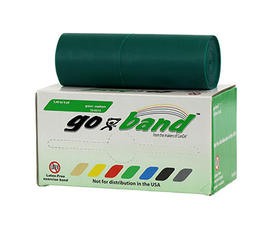Тренажерний ремінець Go-Band Latex Free Exercise Band - рулон 5,5 м - зелений - medium