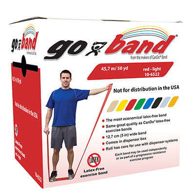 Тренажерний ремінець Go-Band Latex Free Exercise Band - рулон     45,7 м - червоний - light