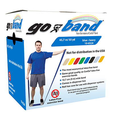 Тренажерний ремінець Go-Band Latex Free Exercise Band - рулон     45,7 м - синій - heavy