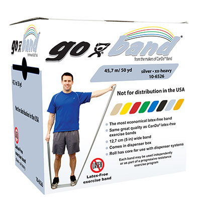 Тренажерний ремінець Go-Band Latex Free Exercise Band - рулон     45,7 м - срібний - xx-heavy