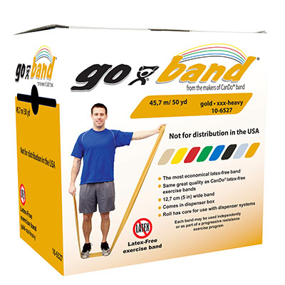 Тренажерний ремінець Go-Band Latex Free Exercise Band - рулон     45,7 м- золото - xxx-heavy